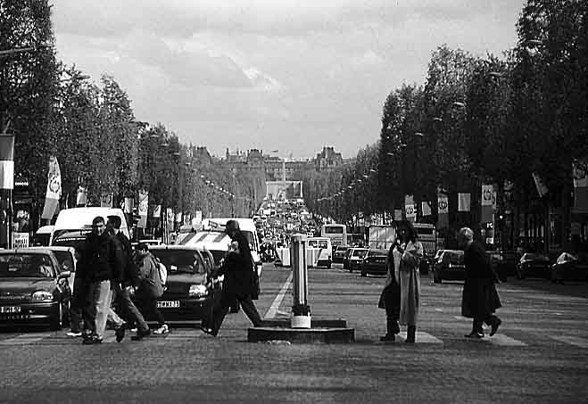 Paris photos in black and white - Champs Elyses