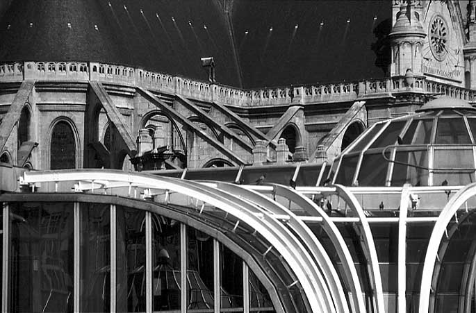 Paris photos in black and white - Les Halles and St Eustache