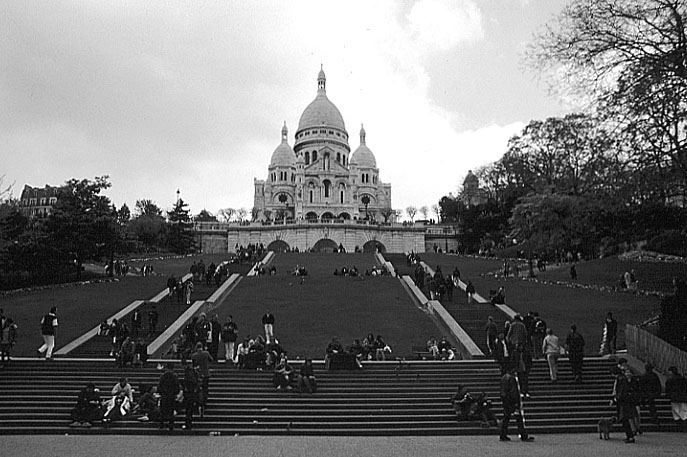 paris france black and white. montmartre - Paris, France