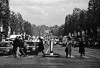 Paris black and white photos - Champs Elyses as seen from the Arc de Triomphe