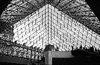 Paris black and white photos - Louvre - Pyramid inside