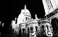 Paris black and white photos at night - Montmartre - Sacr Coeur