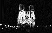 Paris black and white photos at night - le de la Cit - Notre Dame